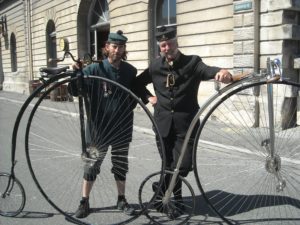 Paddy with NZ Penny Farthing Touring Legend - David Wilson
